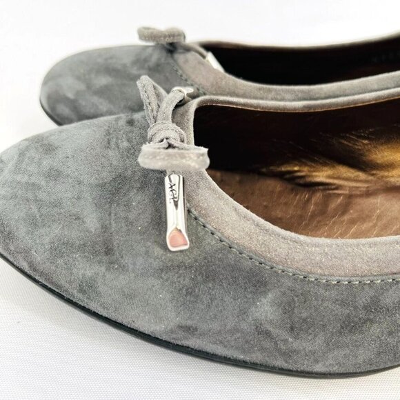AGL Women's Kristin Bow Tie Pump Size EUR 41/US 11 Grey Suede Leather Block Heel - Picture 5 of 16